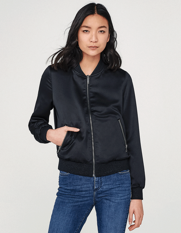 Bomber noir réversible visuel brodé dos tête de mort femme-1