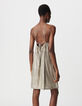 Goldfarbenes Kleid aus Metallic-Rippstrick für Damen-4