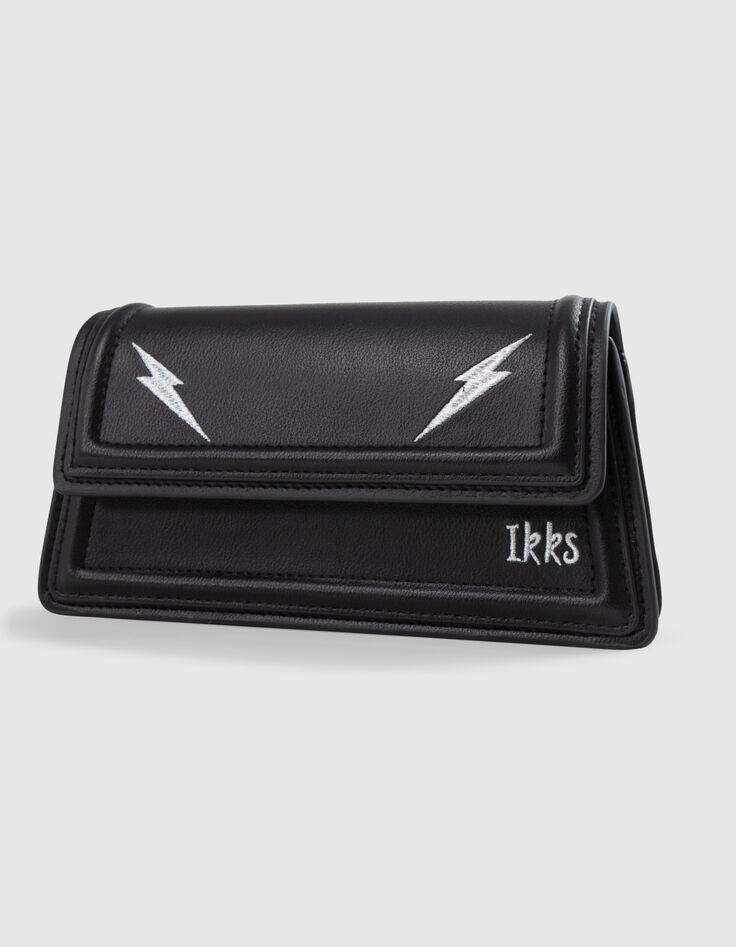 Sac à main noir broderies éclairs fille-5