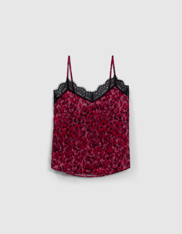 Roze top lingeriestijl rock luipaardprint Dames-5