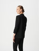 Veste tailleur en crêpe coloris noir femme-3