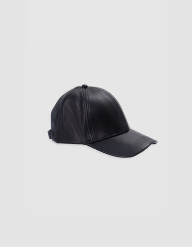 Gorra de mujer de piel lisa negra - IKKS