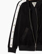 Cardigan noir velours, bandes avec rivets fille-4