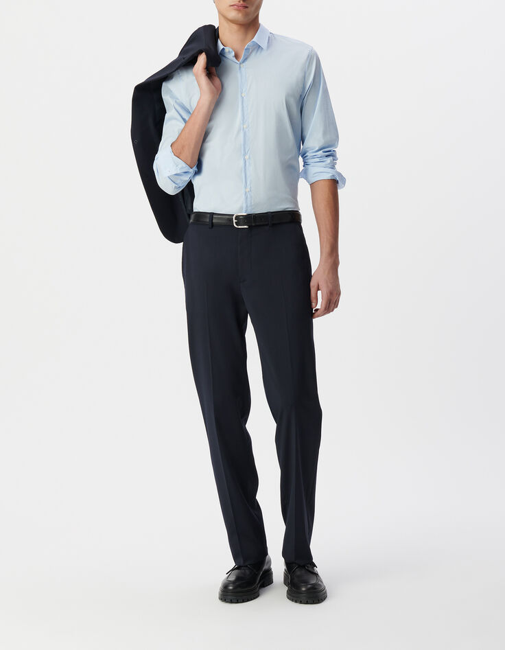 Himmelblaues SLIM-Herrenhemd mit feinen Streifen-3