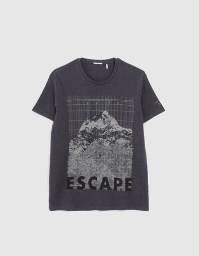 Camiseta antracita con motivo en espalda Hombre - IKKS