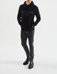 Sweat noir à capuche avec message Homme-7