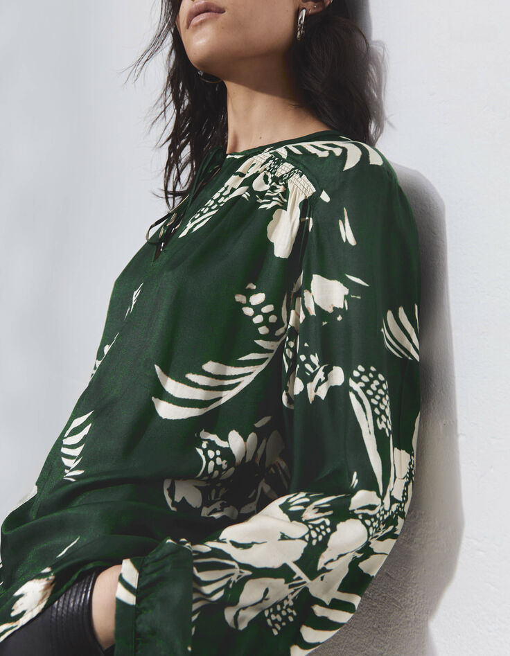 Pure Edition-Blouse verte imprimé Jungle Vibe Femme-5