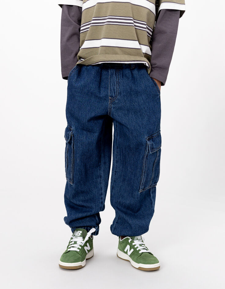Jean jogger loose bleu esprit battle garçon-3 Jean jogger loose bleu esprit battle garçon-3