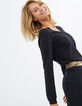 Pull noir en tricot coton et soie avec studs I.Code-1