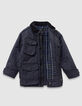 Schwarzer Jungenparka mit vielen Taschen und Velourskragen-8
