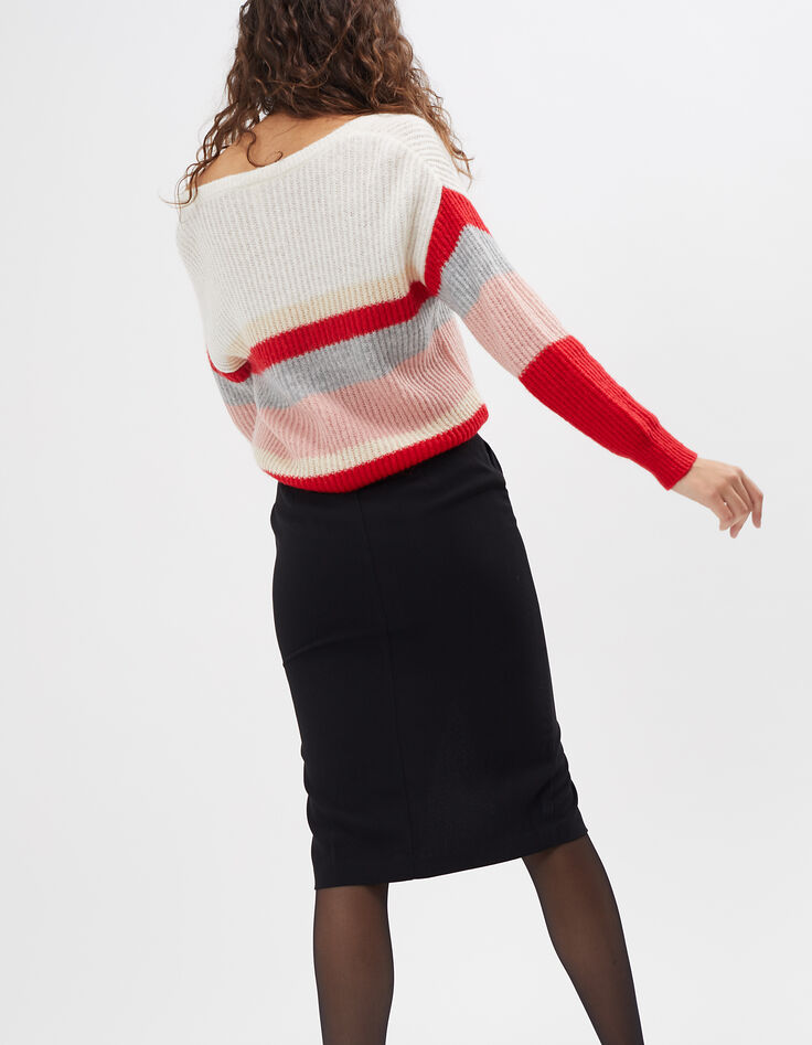 Falda lápiz negra con botones I.Code-3