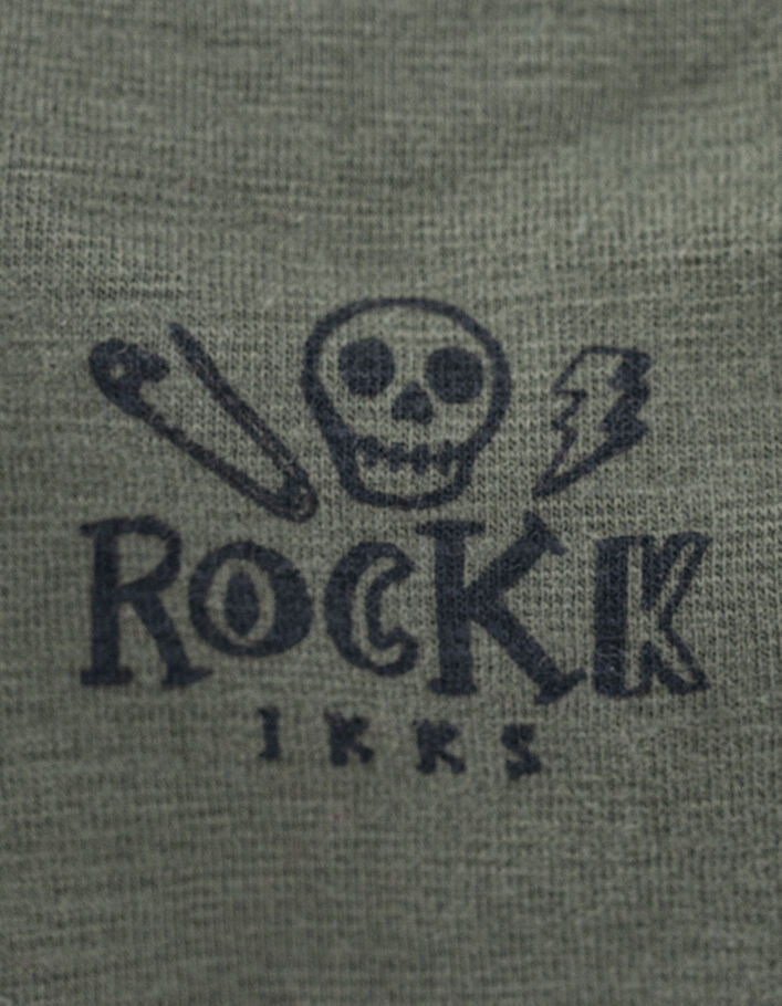 Hell khaki Babylätzchen aus Biobaumwolle mit Rocker-Print - IKKS