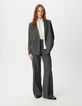 Veste de tailleur grise motif fines rayures Femme-6