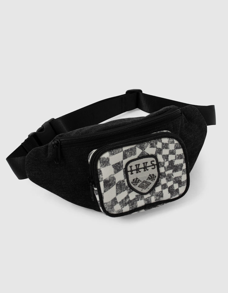 G&uuml;rteltasche aus Jeansstoff mit Zielflaggentasche-5