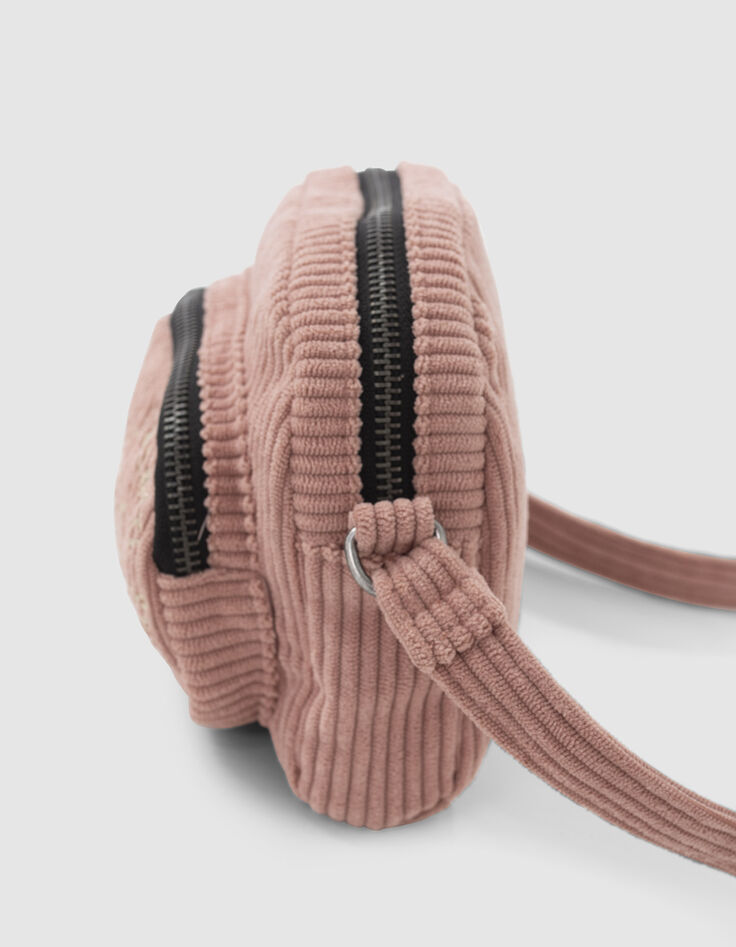 Roze handtas ribfluweel meisjes-2
