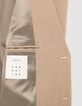 Donkerbeige seersucker colbert TRAVEL SUIT Heren-8