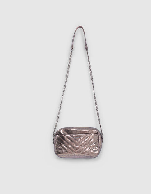 Graue Metallic-Mädchenhandtasche