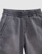 Graue Jungen-JOGGER-LOOSE-Bermudas, Waterless-5