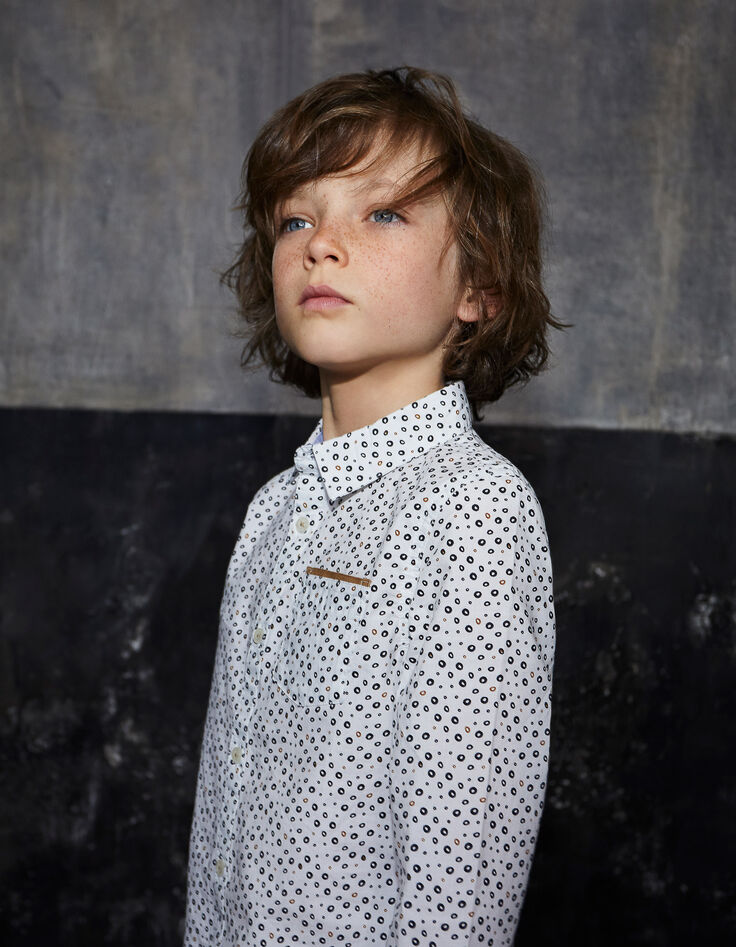 Boys’ off-white leopard print shirt -2