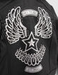 Girls’ black biker-style jacket, studded wings on back-3
