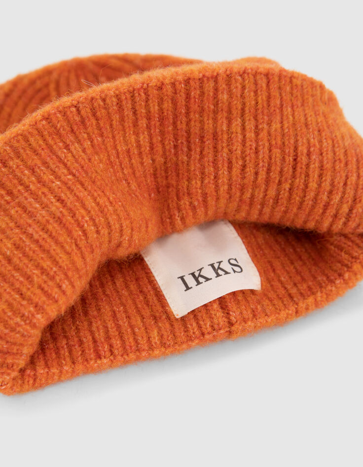 Conjunto gorro y bufanda naranja punto mujer-3
