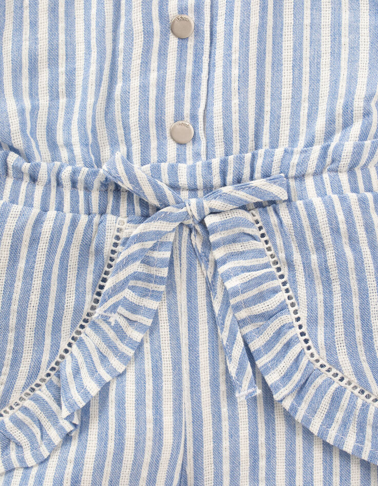 Baby girls' blue and white striped playsuit-6