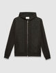 Men's black mixed-fabric light padded jacket-7