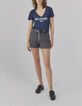 Camiseta azul marino mensaje deep dye mujer-6