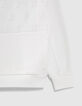 Sudadera blanco roto felpa piqué logo relieve niño-4