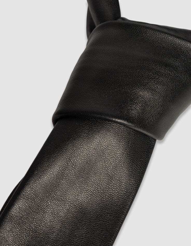 Cravate noire cuir Femme-2 Cravate noire cuir Femme-2