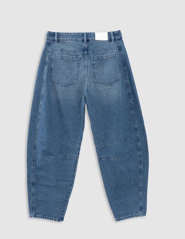 Vaqueros globo de denim azul con detalles recortados-4