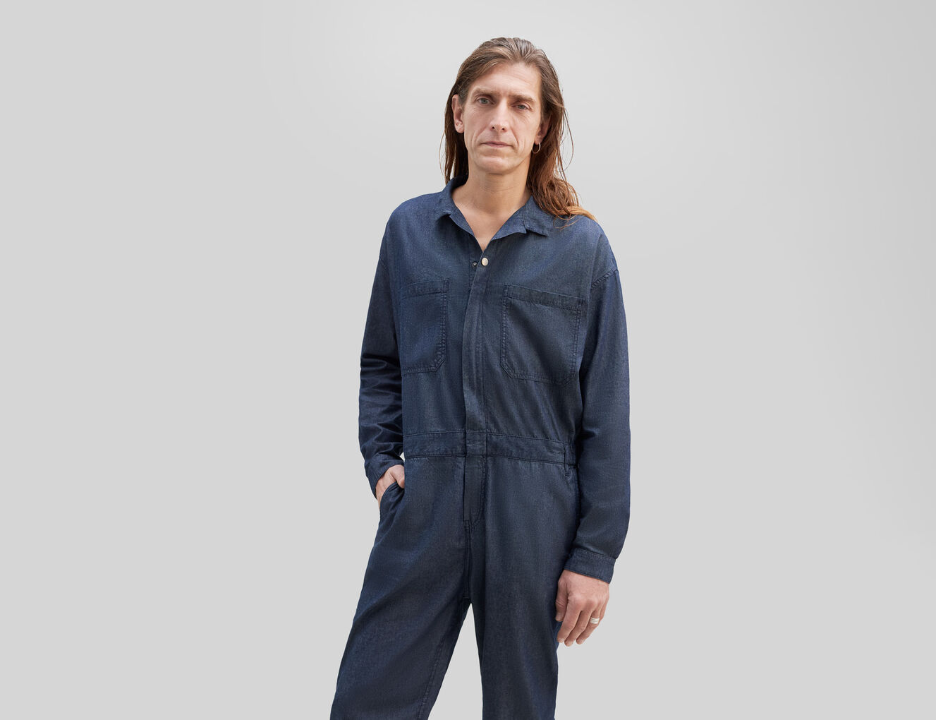 Gender Free-Jumpsuit in blauw WATERLESS jeans Uniseks - IKKS-8