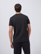 Schwarzes Herren-T-Shirt mit Freiheitsstatuen-Stickerei-3