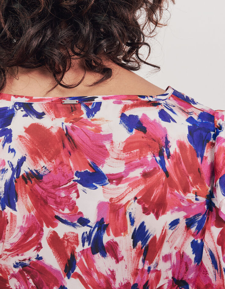 Women’s flash floral print recycled loose top-5 Women’s flash floral print recycled loose top-5