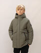 Lange khakifarbene gesteppte Daunenjacke für Jungen-1
