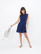 Robe chemise indigo avec plastron brodé I.Code-6