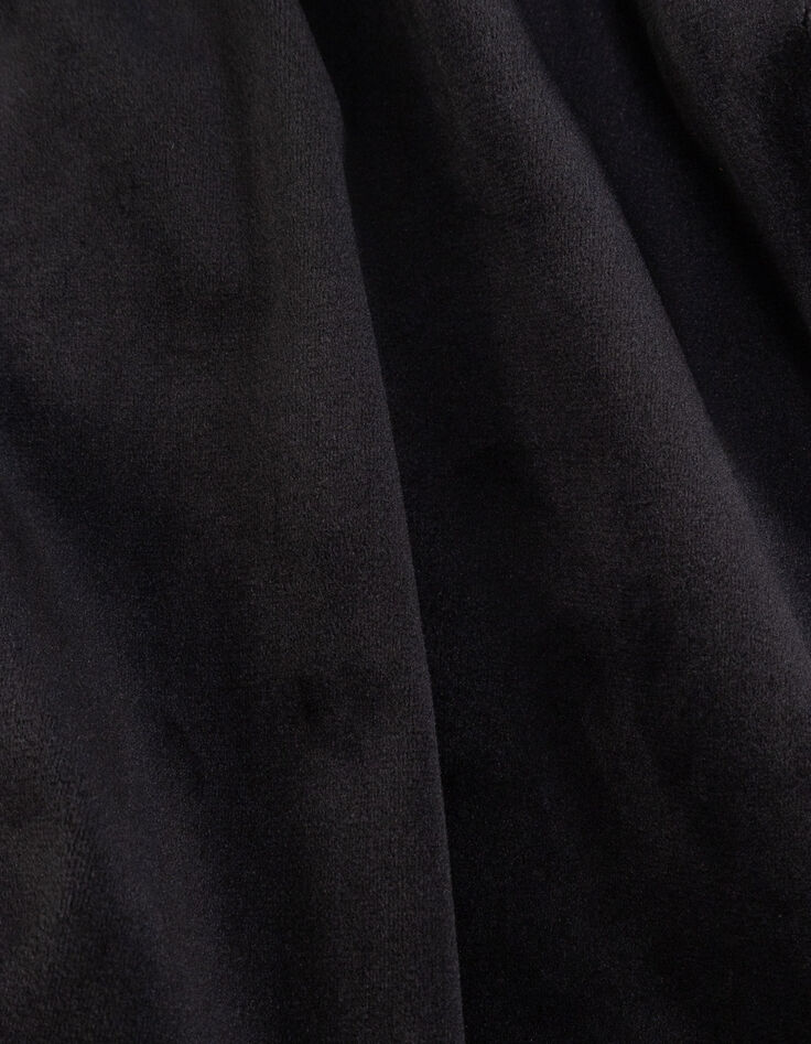Girls’ black embroidered velvet dress with tulle ruffles-10