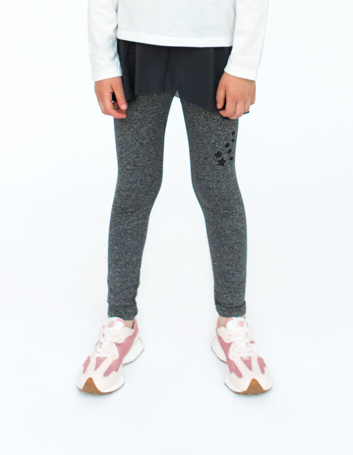 Leggings grises 2 en 1 y falda tul niña-2