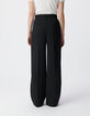 Weite Damenhose mit hoher Taille in Schwarz-4