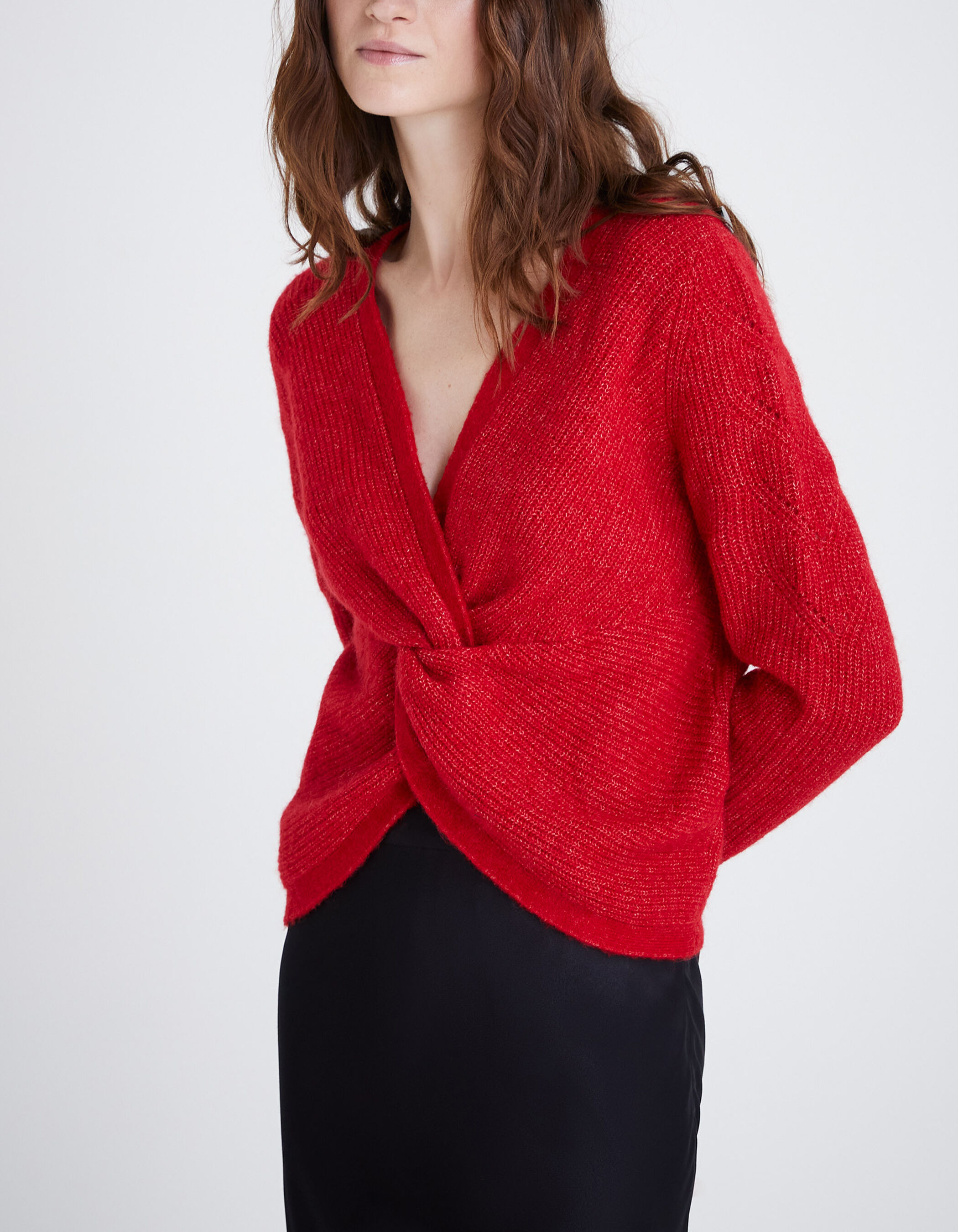 Pull rouge clearance laine femme
