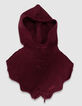 Girls’ pink glittery knit cowl with bow decor-7