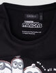 Camiseta negra algodón print foil MINIONS niña-5