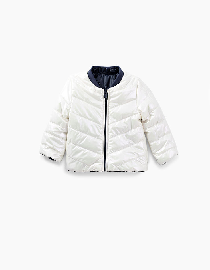 Doudoune réversible navy et iridescent recyclé bébé fille-3 Doudoune réversible navy et iridescent recyclé bébé fille-3