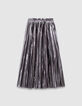 Girls’ silver lamé pleated long skirt-6