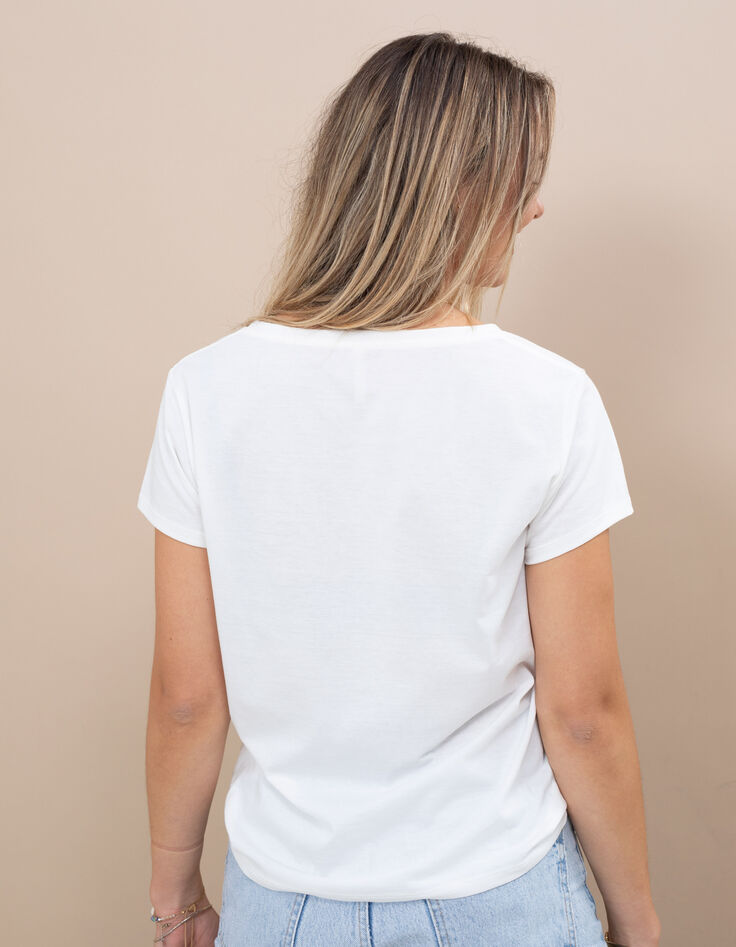 Camiseta blanca de algodón orgánico edición limitada Girl Power I.Code-4 Camiseta blanca de algodón orgánico edición limitada Girl Power I.Code-4