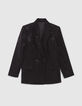 Women’s black plant motif jacquard suit jacket-6