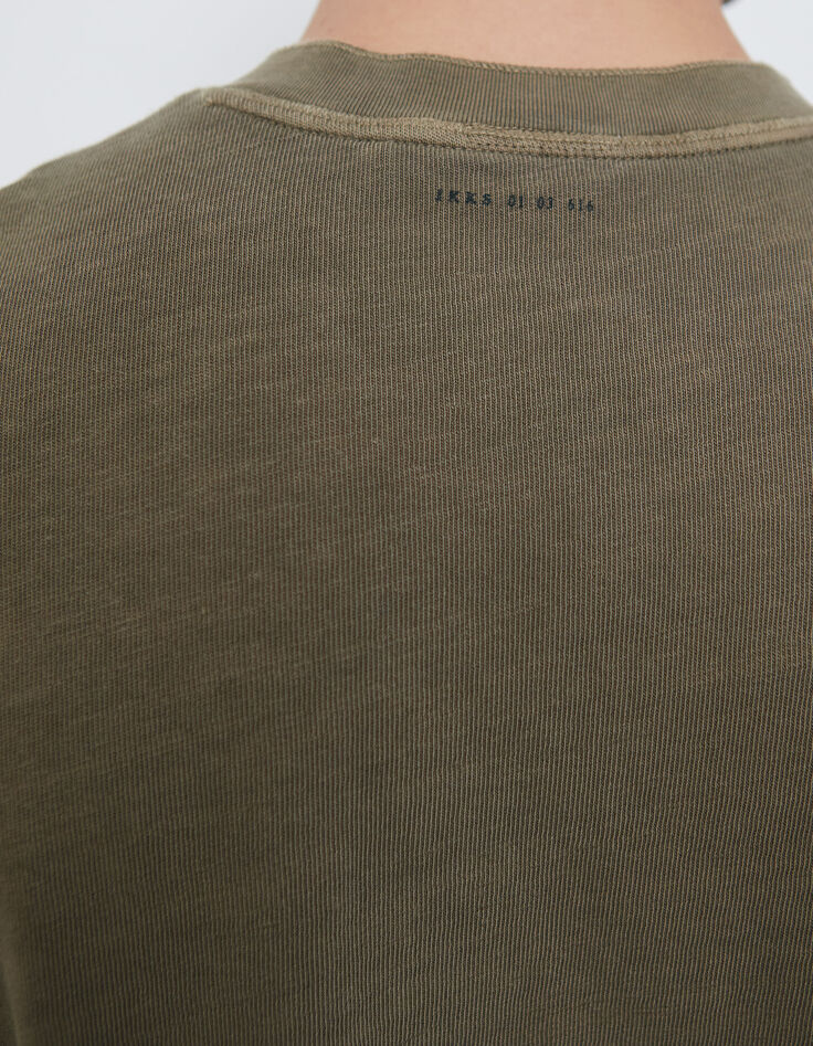 Hellkhaki Herrenshirt mit Tunikakragen-4