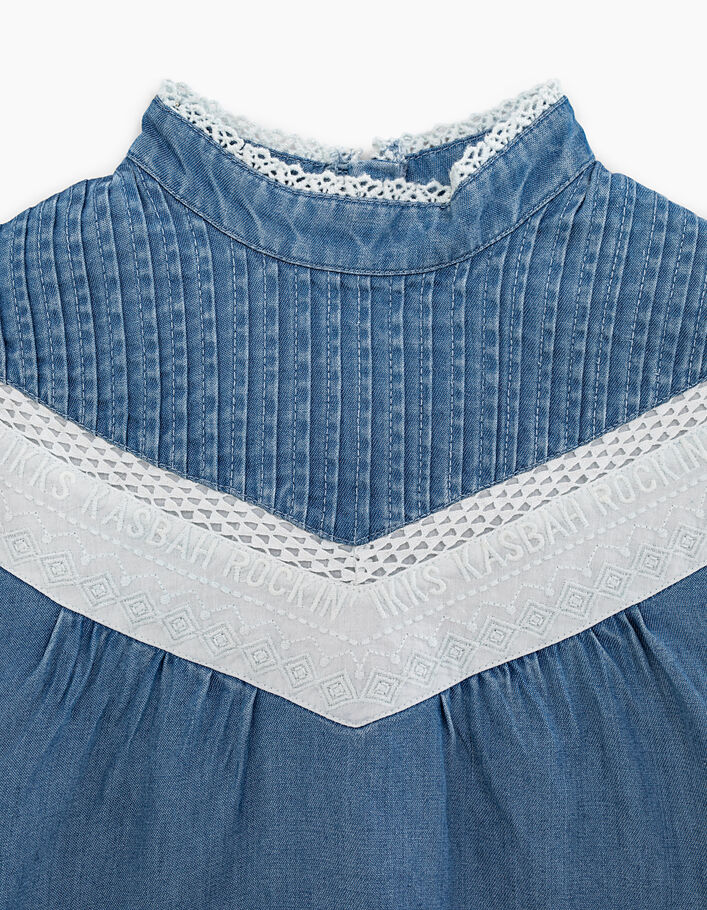 Girls’ light blue blouse with lace - IKKS