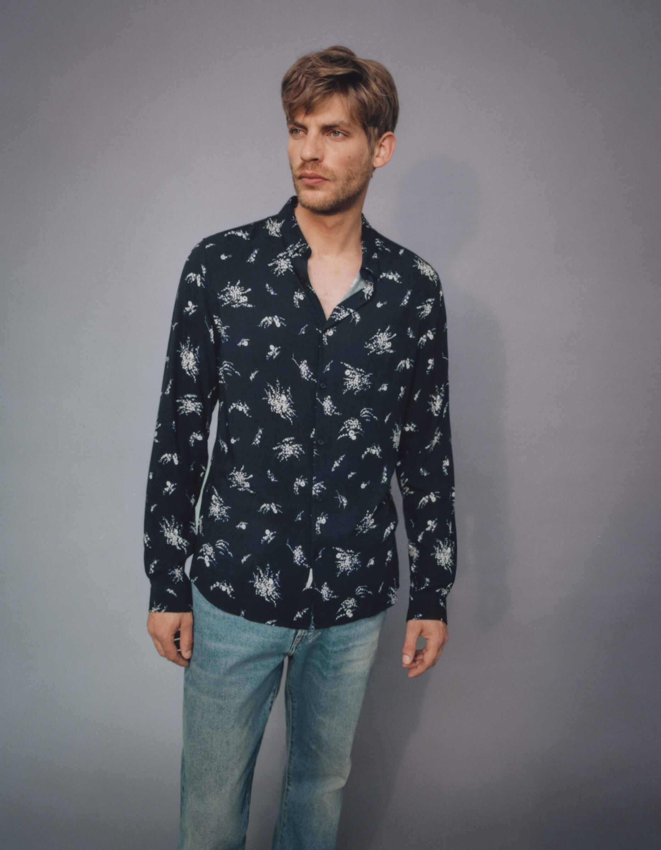Chemise motif fleur outlet