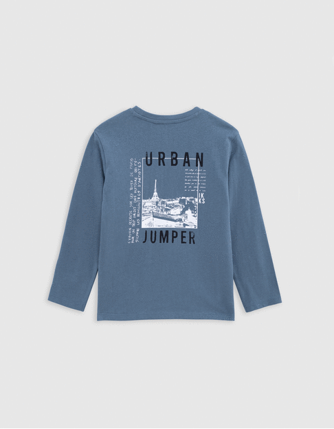 T-Shirt aus Biowolle für Jungen, Phosphor hinten - IKKS